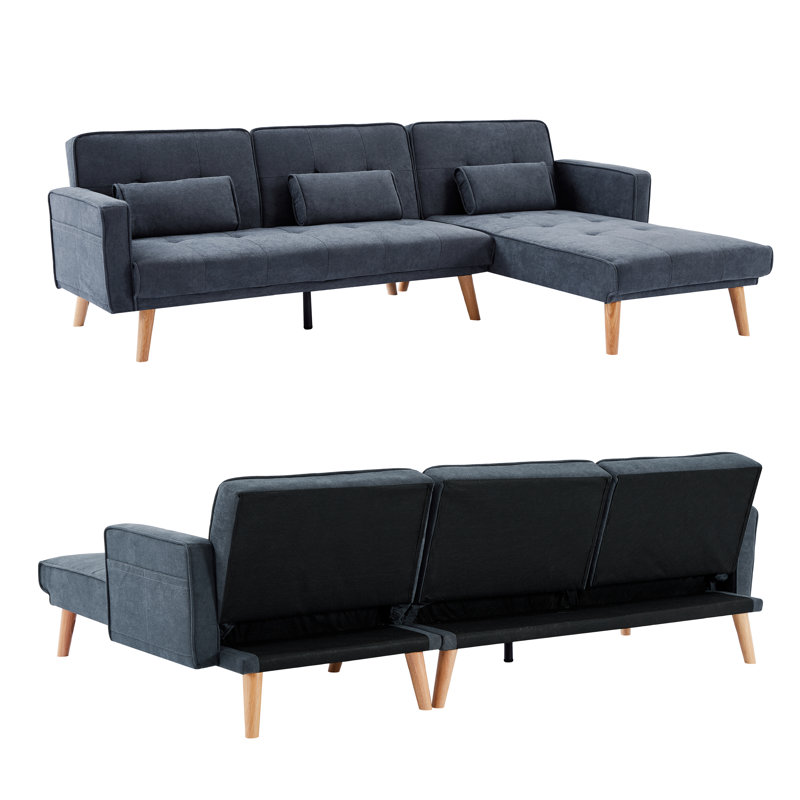 Corrigan Studio® Hareta 94.5" Wide Sleeper Sofa & Chaise & Reviews Wayfair